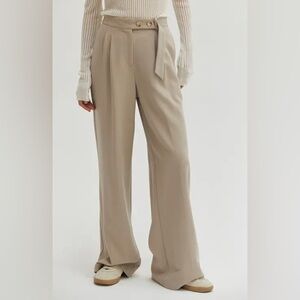 Crescent women’s small tan high rise trouser wide leg pants business casual